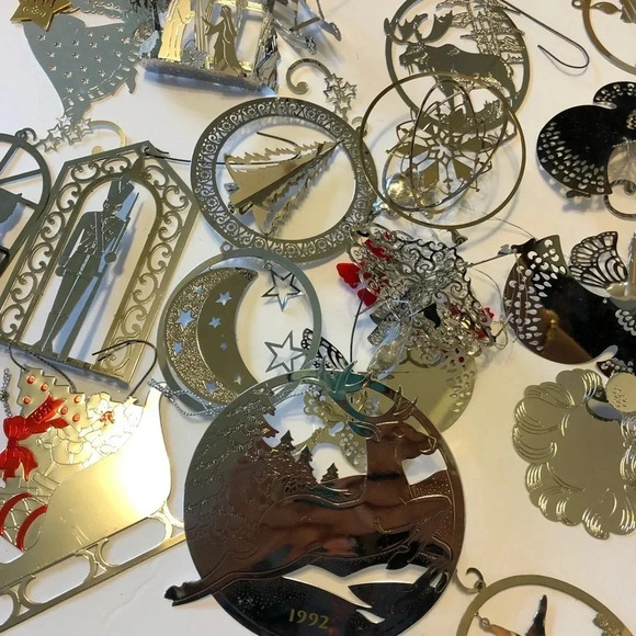 Vintage Christmas ornaments Thin Silver - Picture 6 of 7